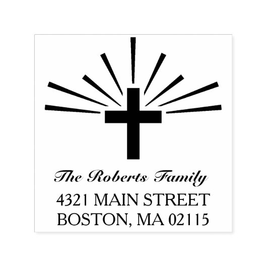 Tampon Auto-encreur Cross & Rays - Nom et adresse (Design)