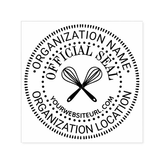 Tampon Auto-encreur Crossing Whisks Custom Official Seal Name Loc URL (Design)