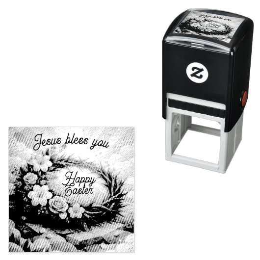 Tampon Auto-encreur Crown of Thorns Personalized Easter Stamp (En situation)