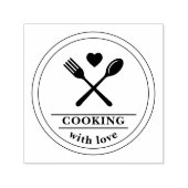 Tampon Auto-encreur Cuisine rouge Brown avec logo (Design)