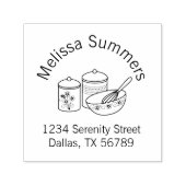 Tampon Auto-encreur Cuisson - Mélange Bowl, Whisker Arch Adresse (Design)