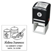 Tampon Auto-encreur Cuisson - Saladier, Fouet, Boîtes Adresse (En situation)