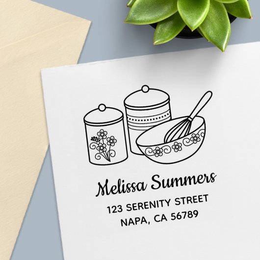 Tampon Auto-encreur Cuisson - Saladier, Fouet, Boîtes Adresse