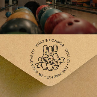 Tampon Auto-encreur Custom Bowling Family Names Return Address