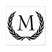 Tampon Auto-encreur Custom Classic Black Laurel Wreath Feuille Motif (Design)