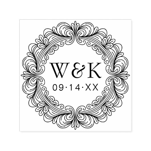 Tampon Auto-encreur Custom Couple's Initials Wedding or Save the Date (Design)