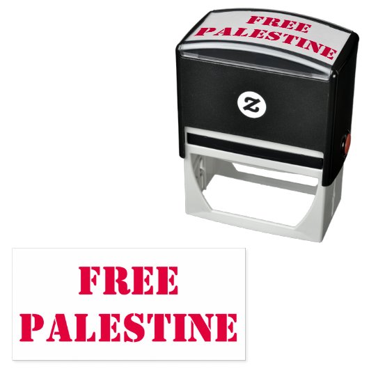 Tampon Auto-encreur Custom Free Palestine (En situation)