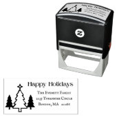 Tampon Auto-encreur Custom Modern Happy Holidays Adresse de retour (En situation)