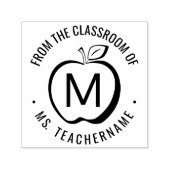 Tampon Auto-encreur Custom Teacher Classe Monogramme Pomme moderne (Design)