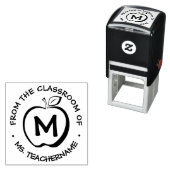 Tampon Auto-encreur Custom Teacher Classe Monogramme Pomme moderne (En situation)