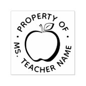 Tampon Auto-encreur Custom Teacher Classroom Monogram Modern Apple (Design)