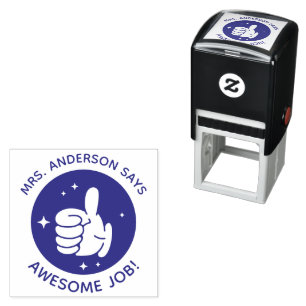 Tampon Auto-encreur Custom Thumbs Up Excellent Job Teacher School