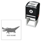 Tampon Auto-encreur Cute Alligator Drawing Personalized Name (En situation)