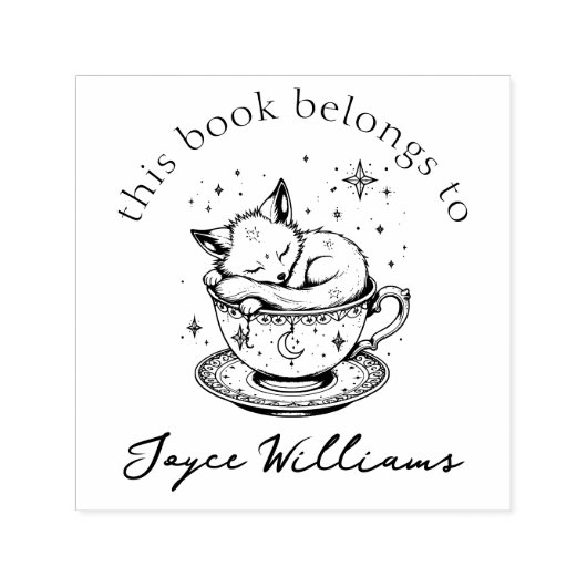 Tampon Auto-encreur Cute Baby Fox s'endormir dans Magique Starry Teacu (Design)