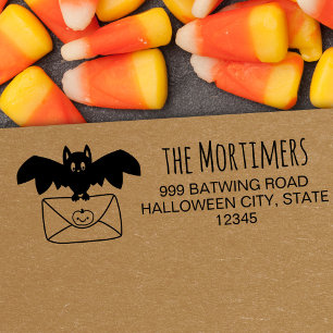 Tampon Auto-encreur Cute Bat livrant Mail Famille Halloween