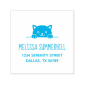 Tampon Auto-encreur Cute Black Cat Pékin au-dessus Adresse (Design)