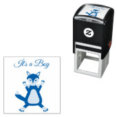 Tampon Auto-encreur Cute Blue Baby Boy Fox Custom (En situation)