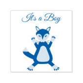 Tampon Auto-encreur Cute Blue Baby Boy Fox Custom (Design)