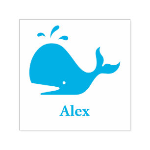 Tampon Auto-encreur Cute Blue Whale 4Alex (Nom)