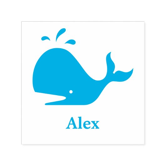 Tampon Auto-encreur Cute Blue Whale 4Alex (Nom) (Design)