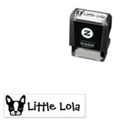 Tampon Auto-encreur Cute Boston Terrier Bulldog Frenchie Nom (En situation)