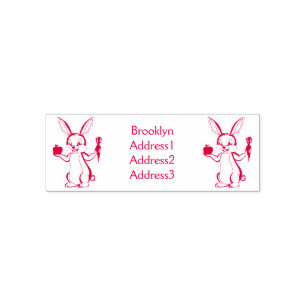 Tampon Auto-encreur Cute bunny rabbit with vegetables