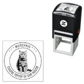 Tampon Auto-encreur Cute Cat Pet Photo Round (En situation)