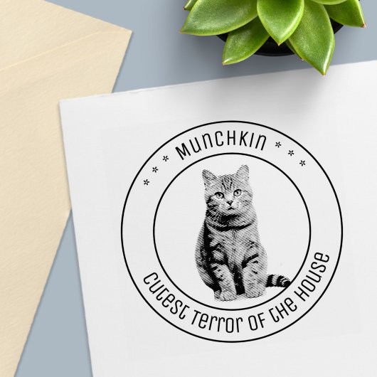 Tampon Auto-encreur Cute Cat Pet Photo Round