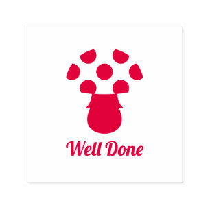 Tampon Auto-encreur Cute champignon Timbre de l'enseignant bien fait