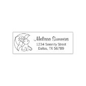 Tampon Auto-encreur Cute Chat sous Umbrella Address Self-inking Stamp (Design)