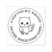 Tampon Auto-encreur Cute Chubby Owl School Teacher Note 1 (Design)