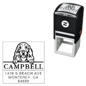 Tampon Auto-encreur Cute Cocker Spaniel Custom Dog Adresse (En situation)