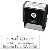 Tampon Auto-encreur Cute Custom Address Stamp With Script Font (En situation)