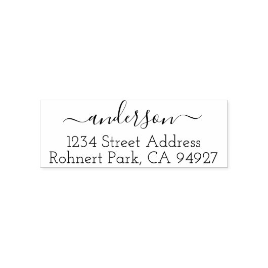 Tampon Auto-encreur Cute Custom Address Stamp With Script Font (Design)
