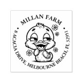 Tampon Auto-encreur Cute Floral Duck thème (Design)