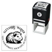 Tampon Auto-encreur Cute Guinea Pig Cavy Nom Adresse de retour (En situation)