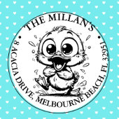 Tampon Auto-encreur Cute Happy Duck thème