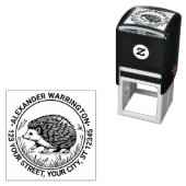 Tampon Auto-encreur Cute Hedgehog #2 Nom Adresse de retour (En situation)