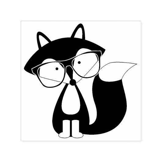Tampon Auto-encreur Cute Hipster Fox (Design)