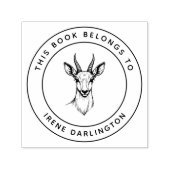 Tampon Auto-encreur Cute Ibex Baby Ce livre appartient au nom de l'enf (Design)