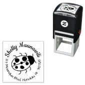 Tampon Auto-encreur Cute Ladybug Retourner l'adresse Timbre Arrondi Pe (En situation)