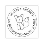 Tampon Auto-encreur Cute Little Fox Round Adresse 1 (Design)