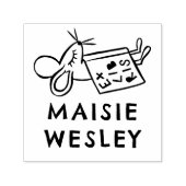 Tampon Auto-encreur Cute Mouse Main Dessinée Nom Personnalisé Ex Libri (Design)