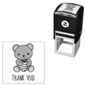 Tampon Auto-encreur Cute Ours Teddy tenant un Merci Berry (En situation)