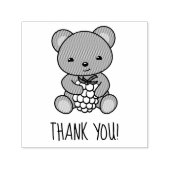 Tampon Auto-encreur Cute Ours Teddy tenant un Merci Berry (Design)