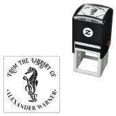 Tampon Auto-encreur Cute Seahorse Ocean Beach Theme Library Livre (En situation)