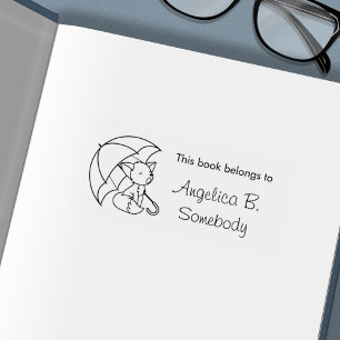 Tampon Auto-encreur Cute Sleepy Little Fox sous la plaque de parapluie