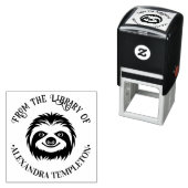 Tampon Auto-encreur Cute Sloth Face Library Book Name (En situation)