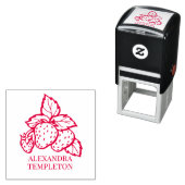 Tampon Auto-encreur Cute Strawberries with Leaves Name (En situation)