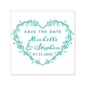 Tampon Auto-encreur Cute Stylish Script Heart Wreath Enregistrer La Da (Design)